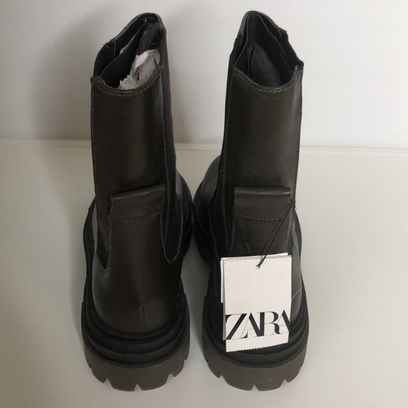 ZARA Brown Leather Ankle Boots - Picture 5 of 8